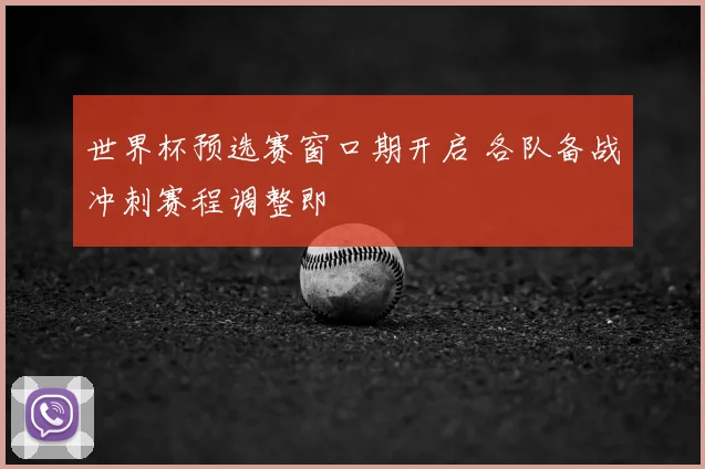 世界杯预选赛窗口期开启 各队备战冲刺赛程调整即